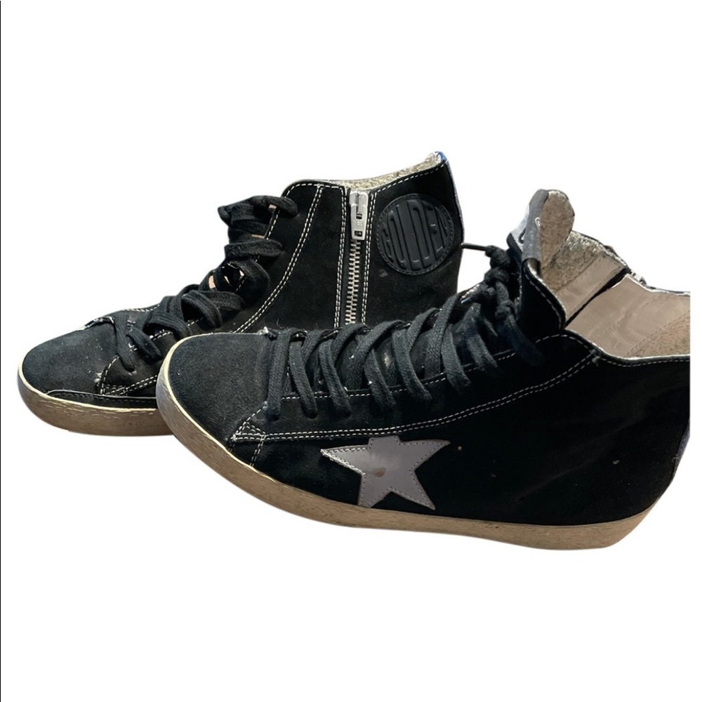 Golden goose slide trainer black size 38 suede black excellent condition